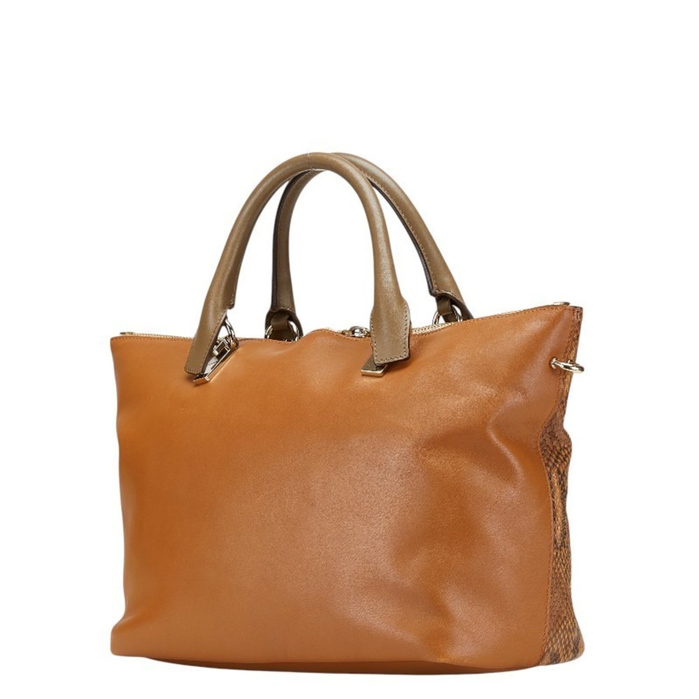 Chloe Shoulder Bag Brown Leather Python - image 2